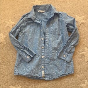 Periwinkle Rufflebutts Size 6T button up shirt